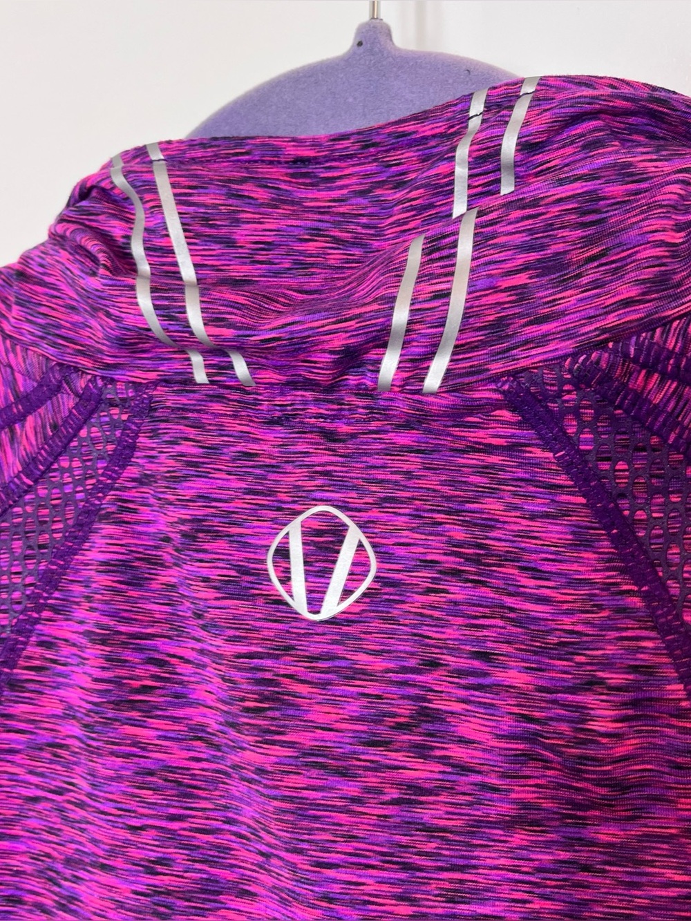 Sunice Purple Space-Dye Quarter-Zip Active Top Long Sleeve Jersey Cycling Medium - Picture 6 of 8
